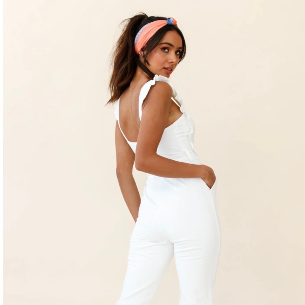 Selfie Leslie White Jumpsuit